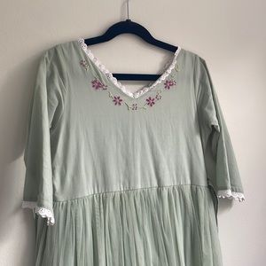 WDW Sage Green Embroidered Dress